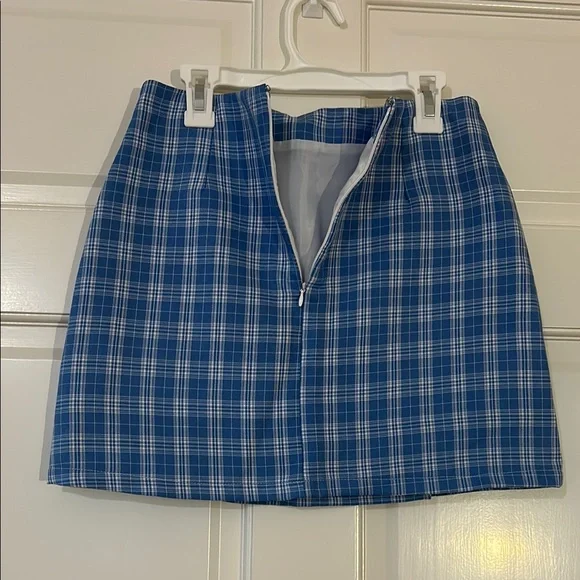 Blue Plaid Mini Skirt - Picture 4 of 5
